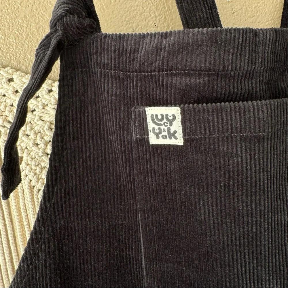 Lucy & Yak Jenny Dungaree overalls jumpsuit ORGANIC CORDUROY Black NWT Size 16R - Picture 7 of 12